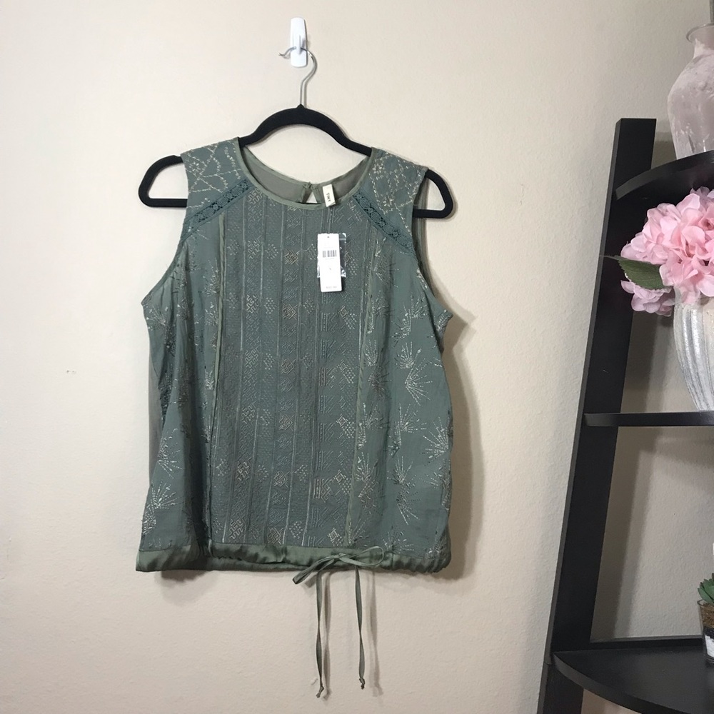 Anthropologie Tiny Embroidered Boho Tank Top